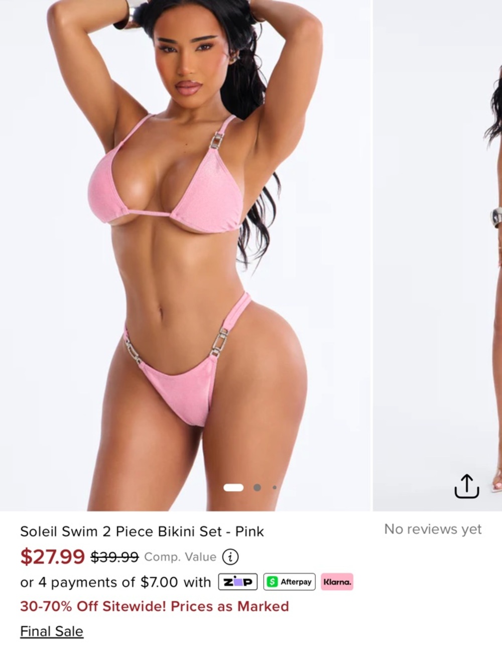 Fashion Nova Soleil Pink Triangle Bikini Set